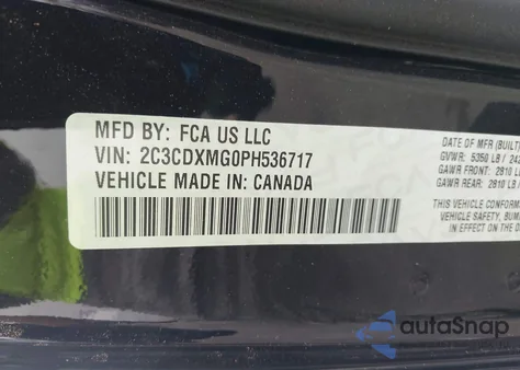 2023 Dodge Charger Gt Awd from USA, damaged, VIN 2C3CDXMG0PH536717